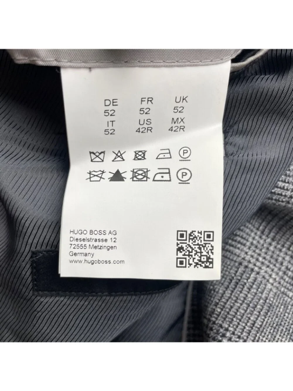Hugo Boss Men’s The Smith13 2-Button Blazer Gray Plaid/Elbow Patches • 42R